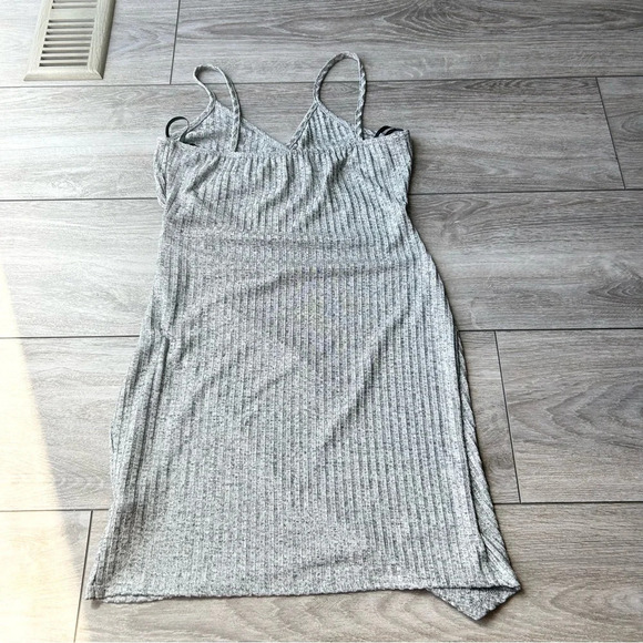 Papaya Metallic Glitter  Knitted Ribbed Midi Straps Dress Made in USA - Picture 13 of 14